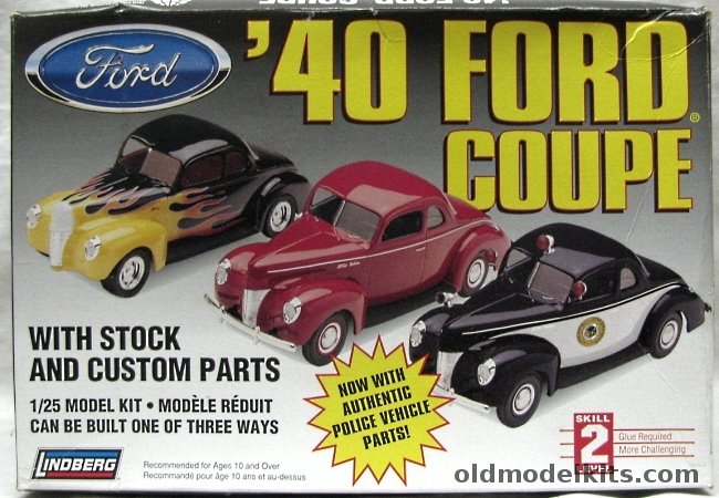 Lindberg 1/25 1940 Ford Coupe - Street Custom / Stock / Police Car, 72159 plastic model kit